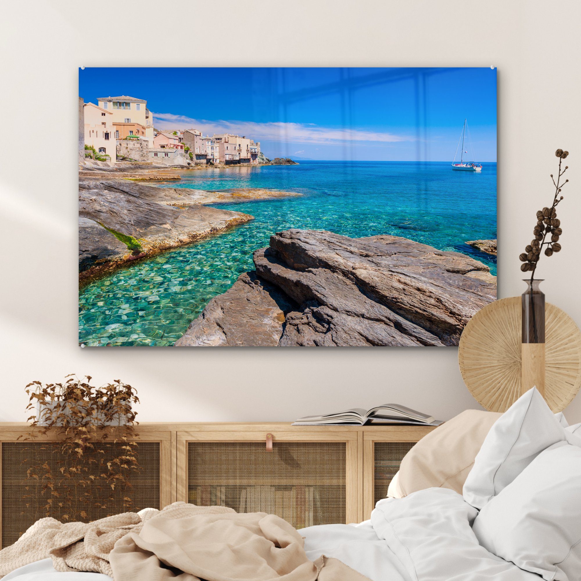 Korsika, Acrylglasbild & Himmel Acrylglasbilder St), MuchoWow Schlafzimmer auf Wohnzimmer (1 Blauer