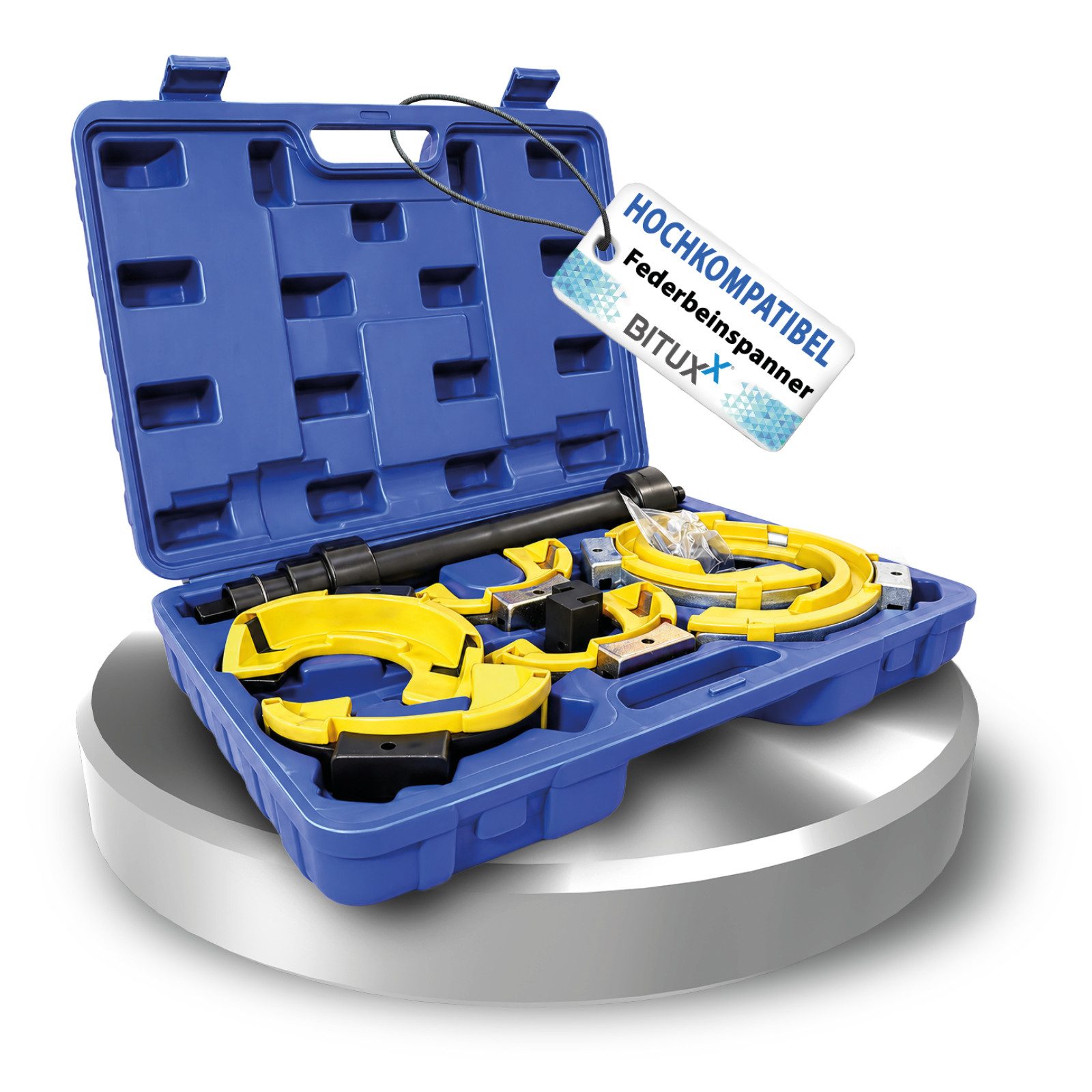 Bituxx Montagewerkzeug Universal Federspanner-Set für Federbeine Gelb, (Set, 5-tlg., MS-16319)