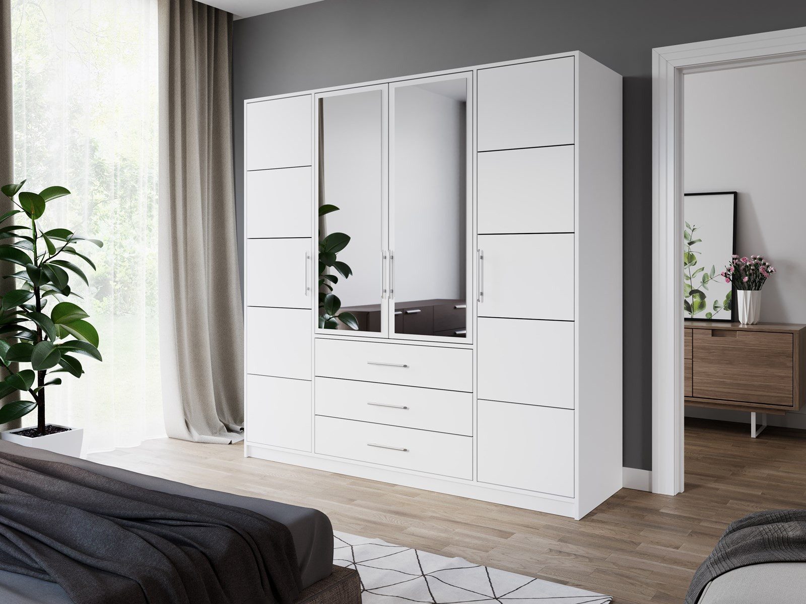 Compleo Kleiderschrank mit 3 Schubladen und günstig online kaufen