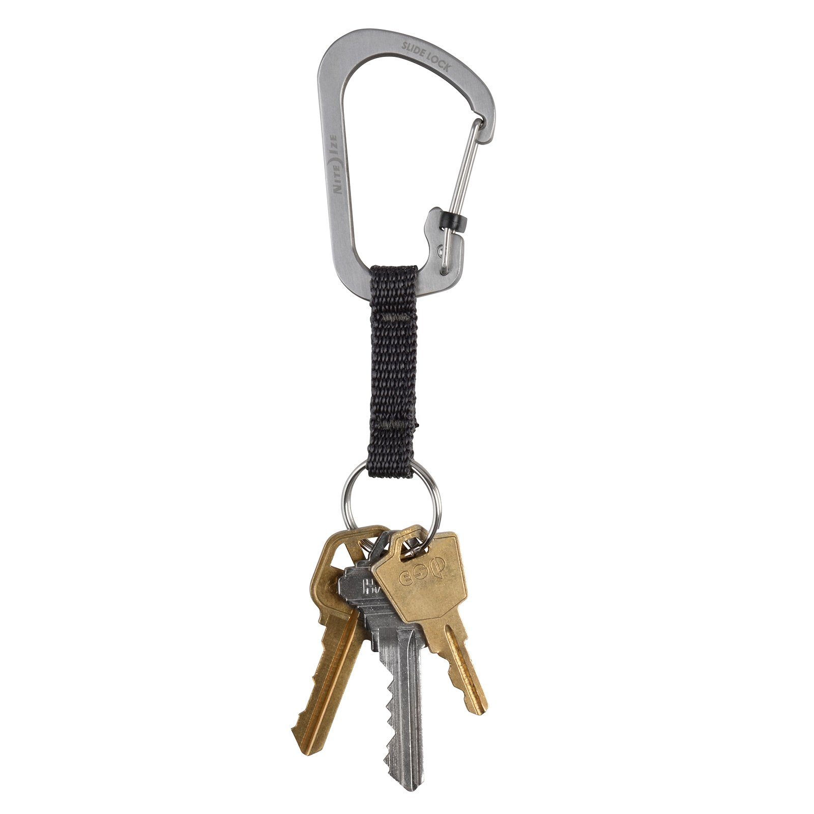 Nite Ize Karabiner SlideLock Key Ring Mini Karabiner Schlüssel Ring, Anhänger Schnapp Haken Silber