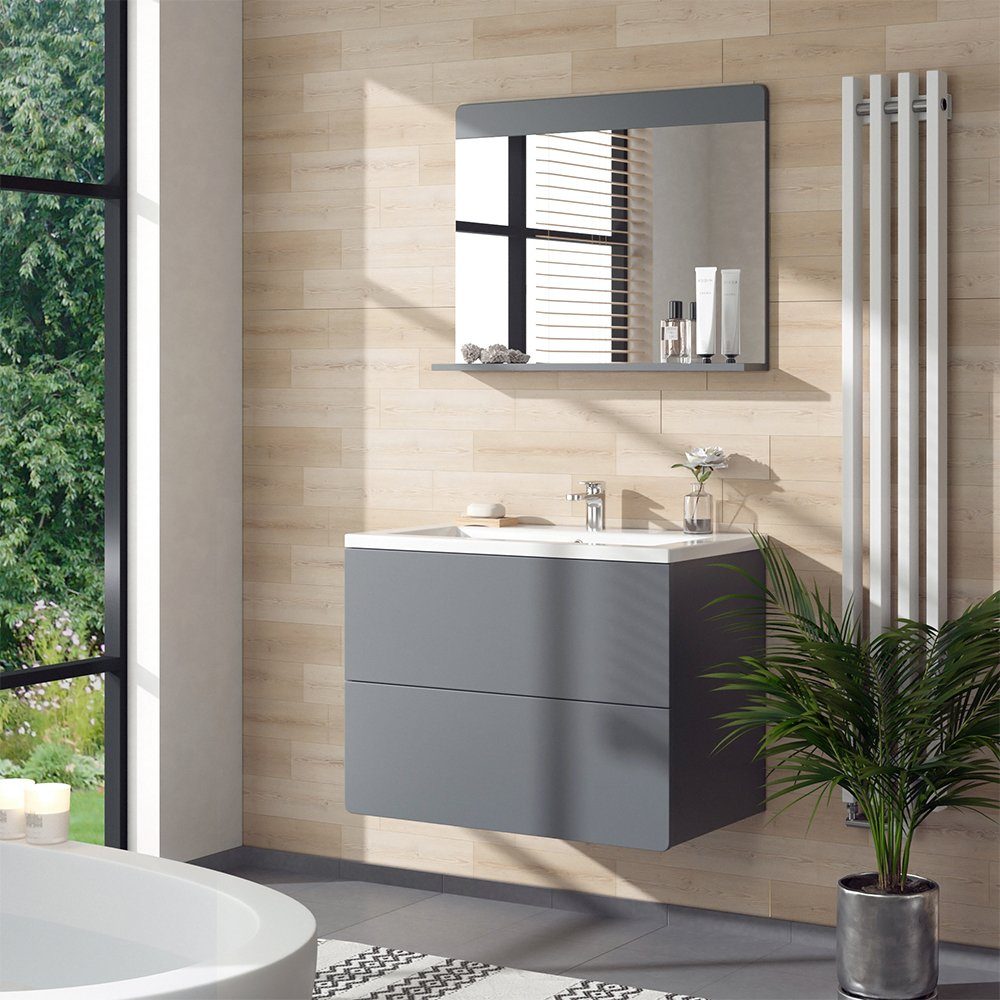 Vicco Badspiegel Izan, Grau, 80.1 x 62 cm (1-St)