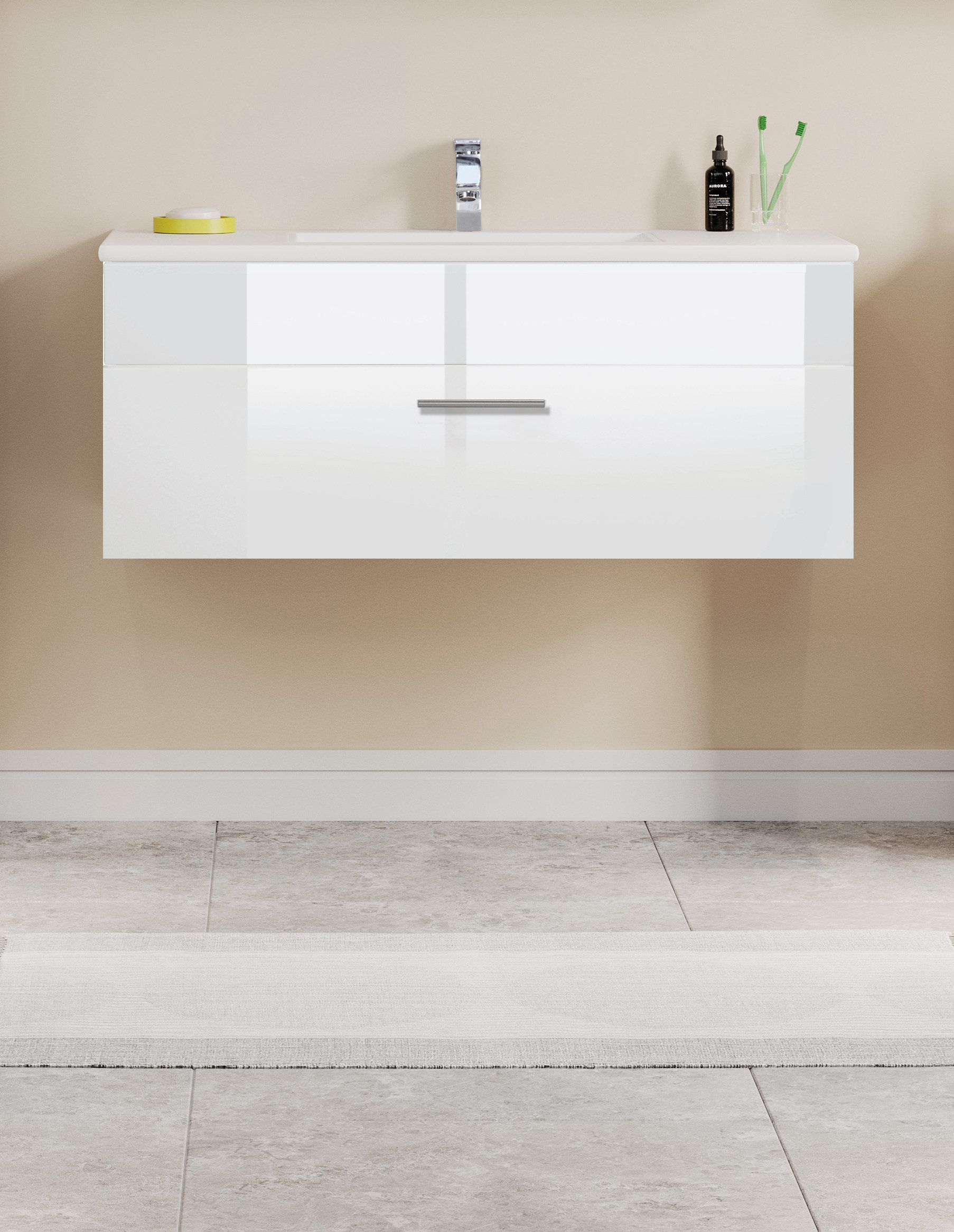 welltime Waschtisch Trento Light mit Keramik-Auflagebecken, 1 feste Blende günstig online kaufen