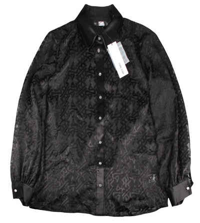 KARL LAGERFELD Shirttop Karl Lagerfeld Damen Bluse Hemdbluse Shirt Gr. IT46 EU40 schwarz Neu