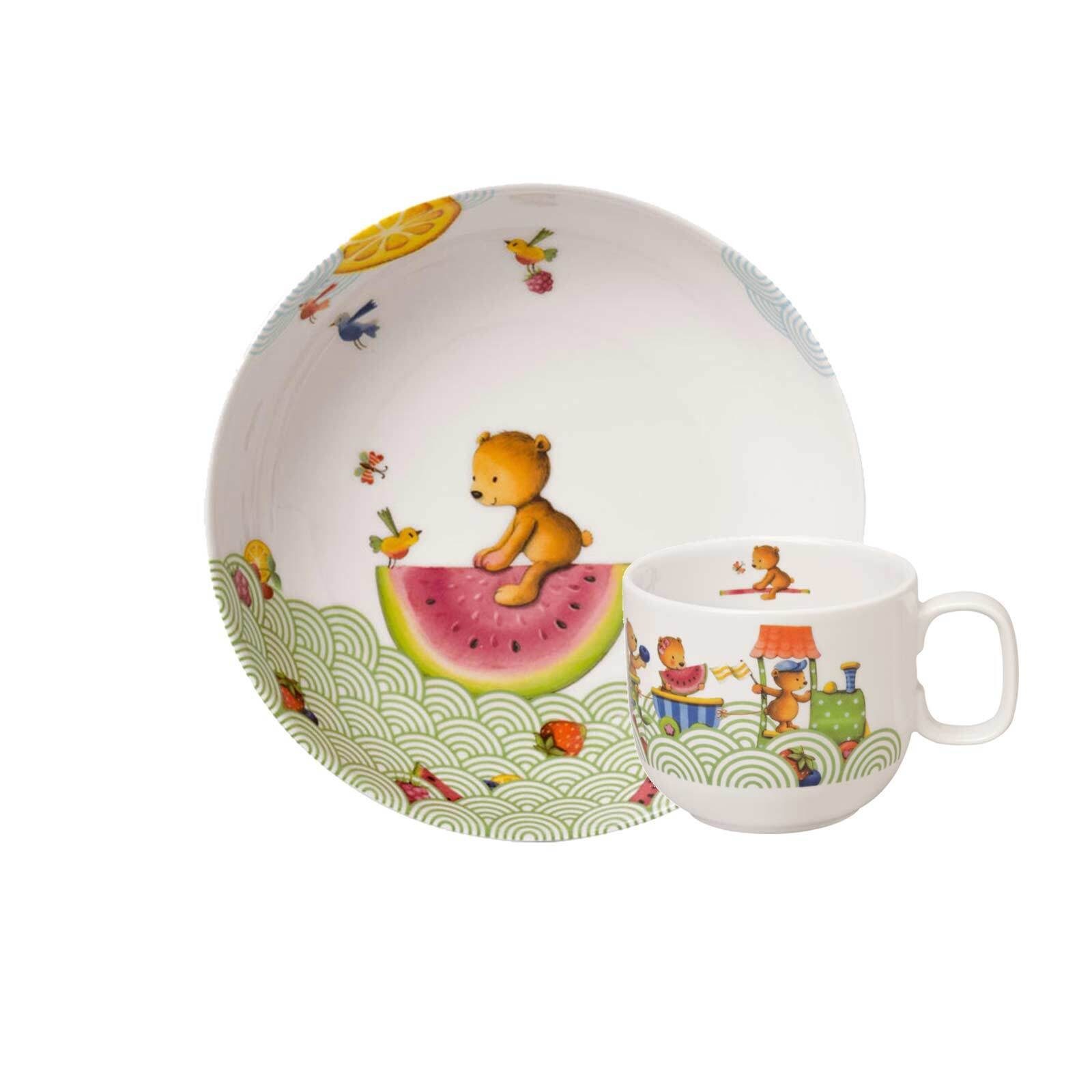 Villeroy & Boch Kindergeschirr-Set Hungry as a Bear Kindergeschirr 2er Set (2-tlg), 1 Personen, Porzellan