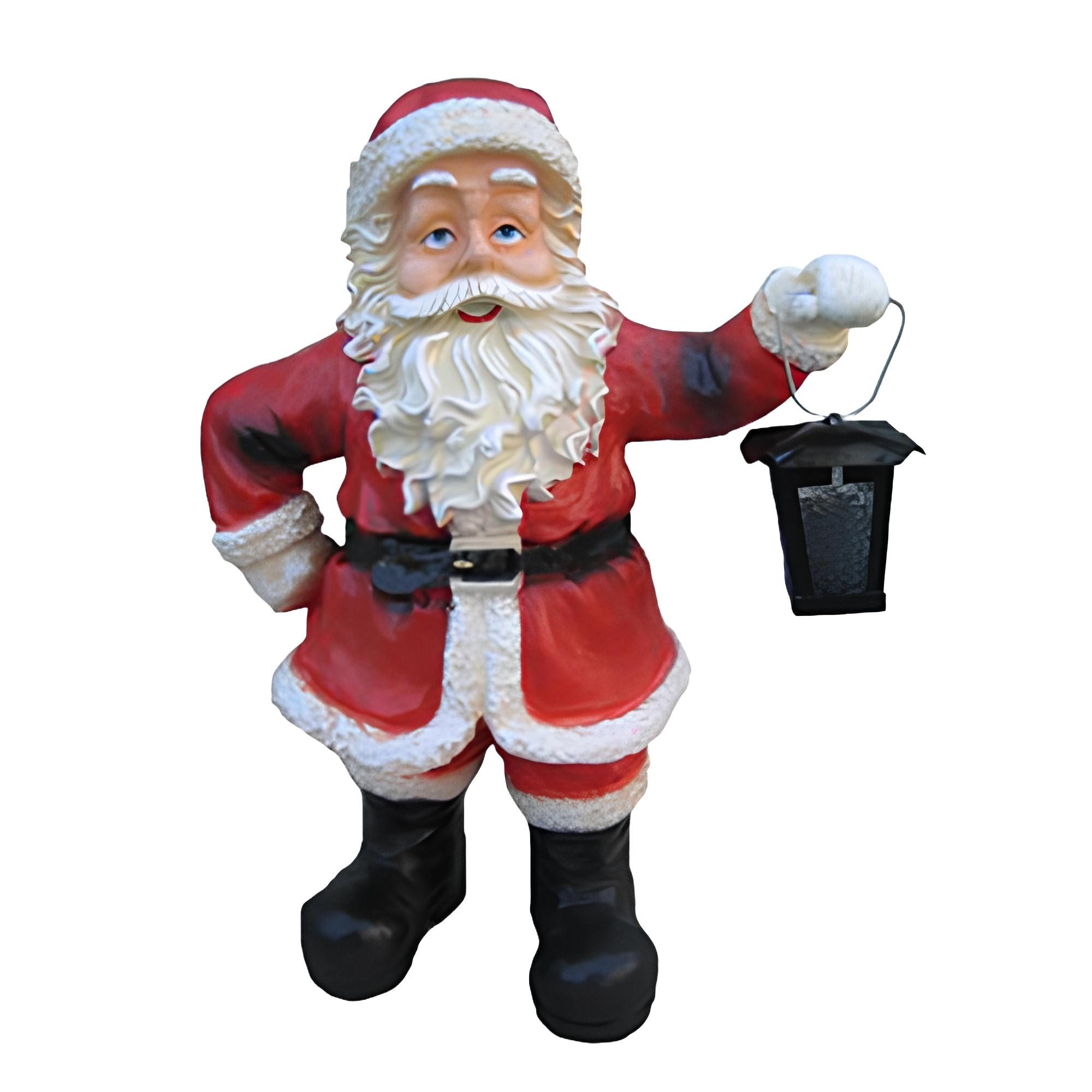 Xlmoebel Weihnachtsfigur Nikolaus Weihnachtsmann Dekofigur für Hausdekoration mit Schlitten (Skulptur), Hergestellt in Europa