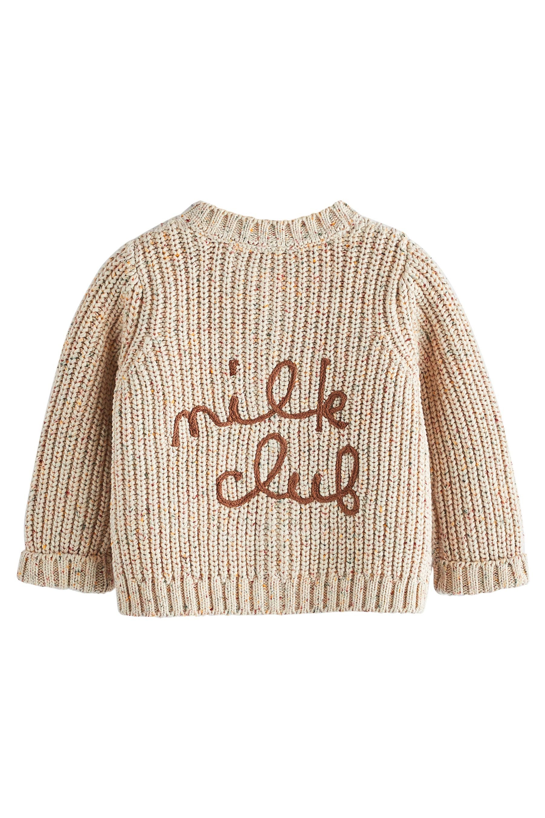 Next Strickjacke Grobgestrickte Baby-Strickjacke mit Strickerei (1-tlg)