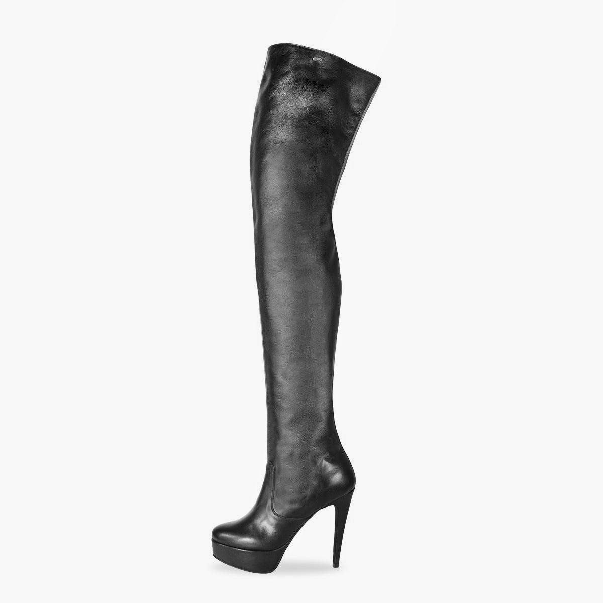 Fernando Berlin Overkneestiefel mit Kontrastdetails Modell 317 Overkneestiefel Stiefel mit farbigen Details