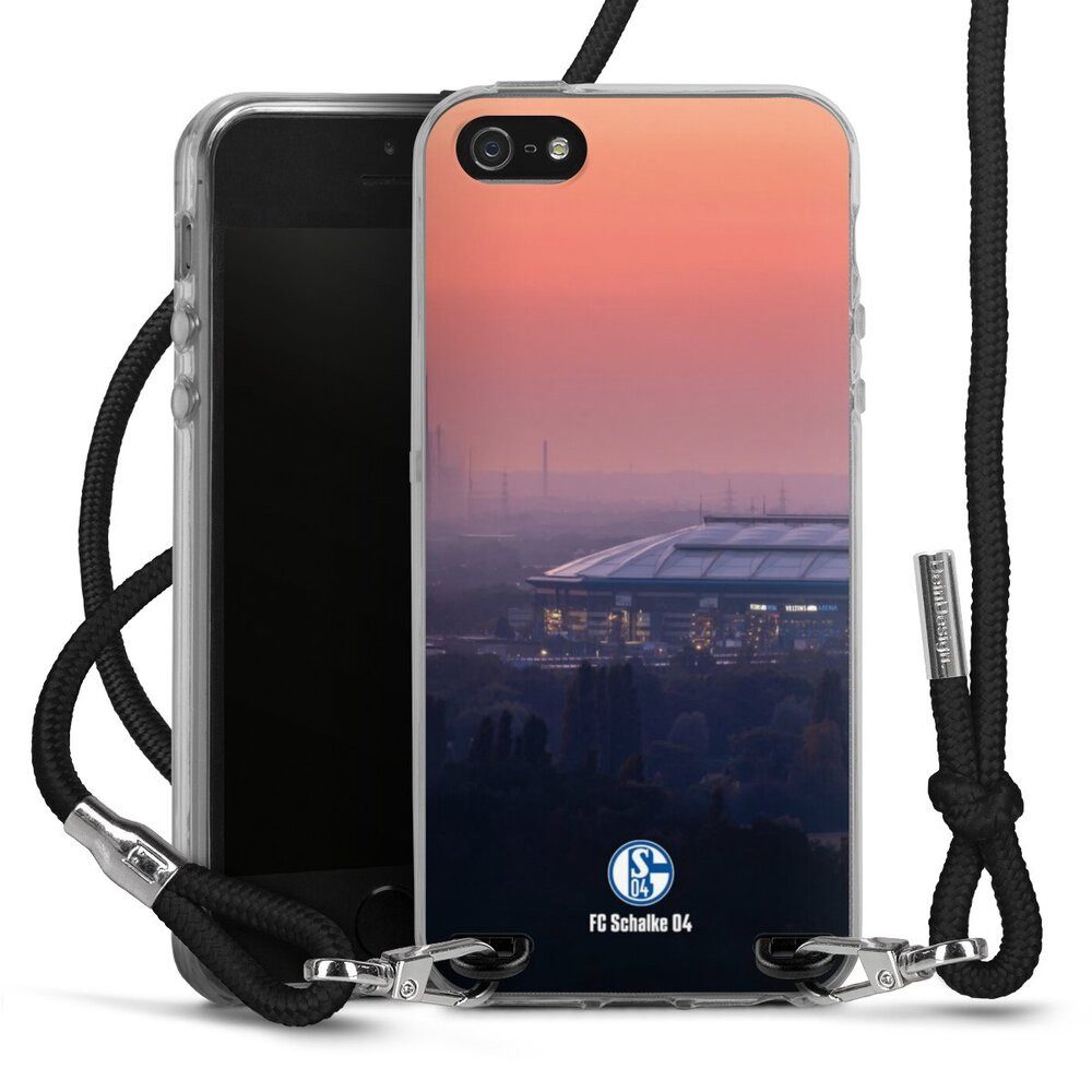 DeinDesign Handyhülle Stadion FC Schalke 04 Offizielles Lizenzprodukt Schalke 04 Stadion, Apple iPhone 5 Handykette Hülle mit Band Case zum Umhängen