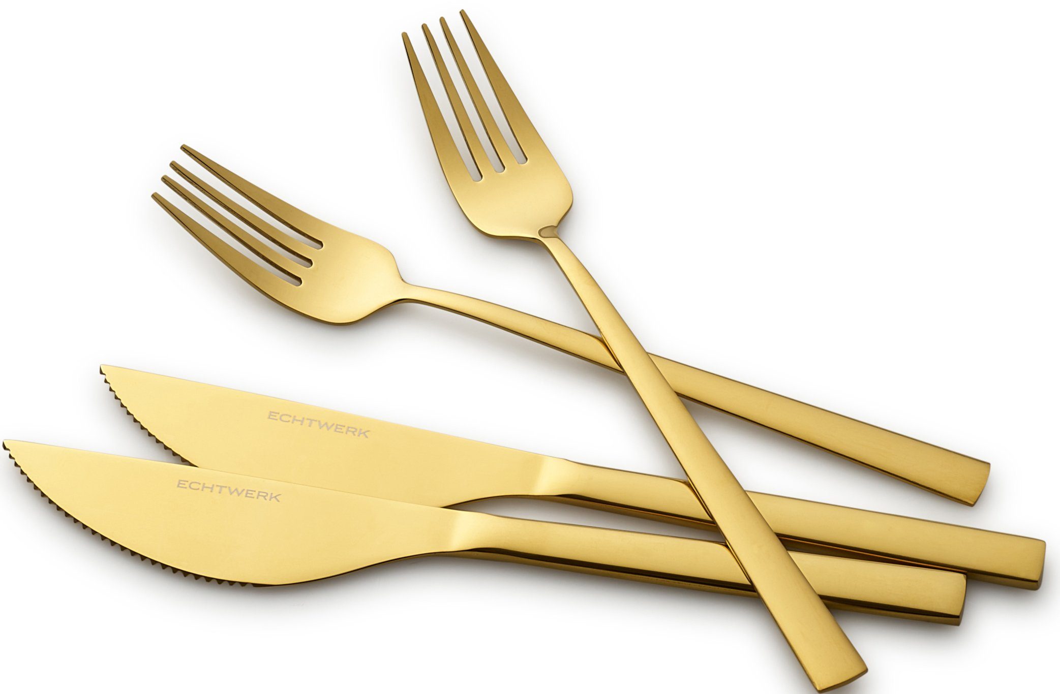 ECHTWERK Besteck-Set Angelini (4-tlg), 2 Personen, Chromnickelstahl 18/10, für Pizza, Quiche, Flammkuchen