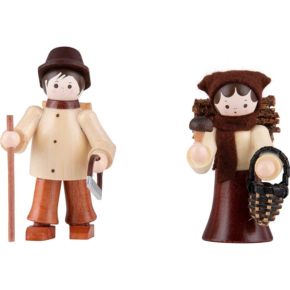 Volkskunstwerkstatt Romy Thiel Dekofigur Thiel-Figuren Waldleute (2-teilig - natur - 6cm) von Romy Thiel