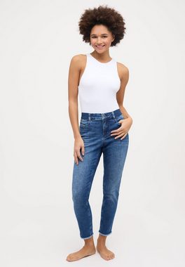 ANGELS Slim-fit-Jeans Jeans One Size Crop Fringe mit Label-Applikationen
