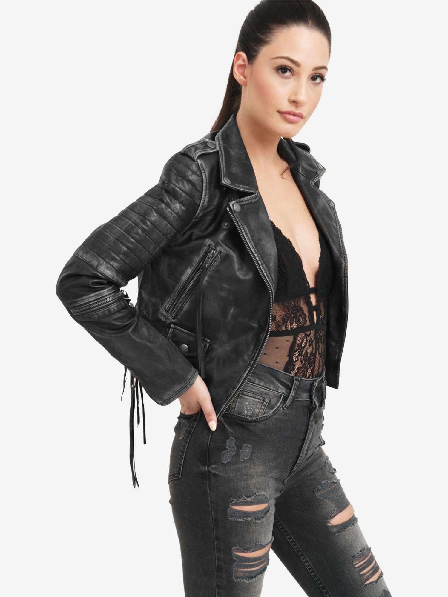 trueprodigy Lederjacke Avril mit Waschung und günstig online kaufen