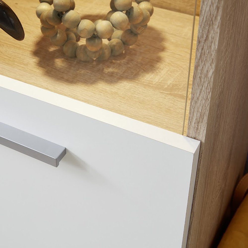 trendteam Wohnwand, Anbauwand Schrankwand Mediawand Wohnkombi Eiche 240x185x41cm