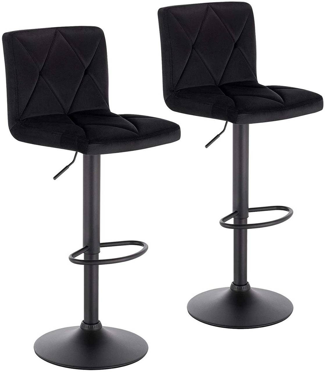 EUGAD Barhocker (Set, 2 St), 360°Drehbar, Gepolsterte Sitzfläche aus Samt