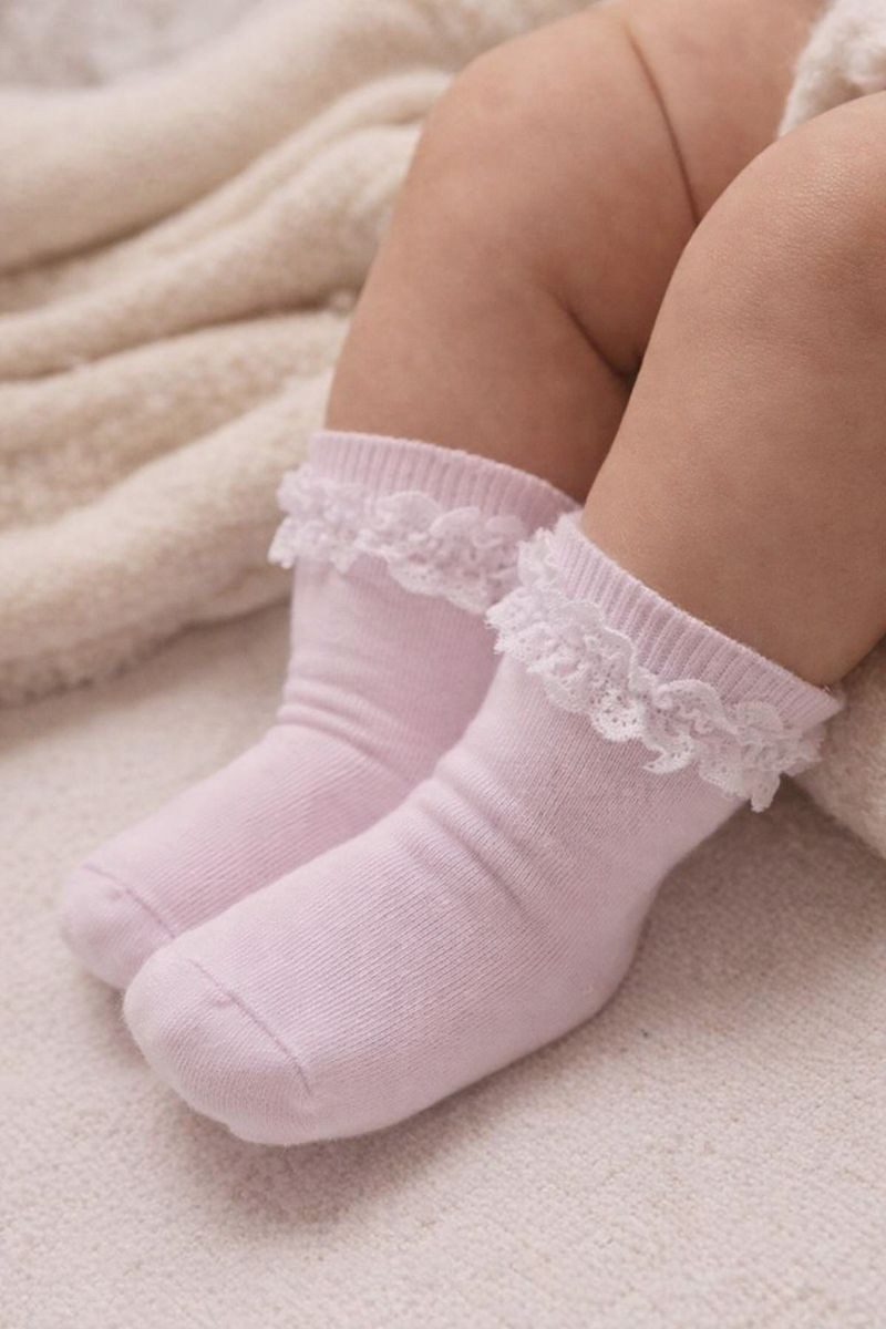 La Bortini Socken Baby Socken in Weiß mit Rüschen festliche Spitzen Strümpfe (1 Paar) in verschiedenen Größen erhältlich, 16 bis 37