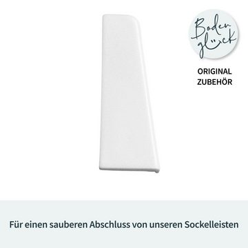 Bodenglück Sockelleisten-Endstücke für Moderne Sockelleiste, 2 Stück, 58mm, Steckverbindung, Einfache & Schnelle Montage, Weiß