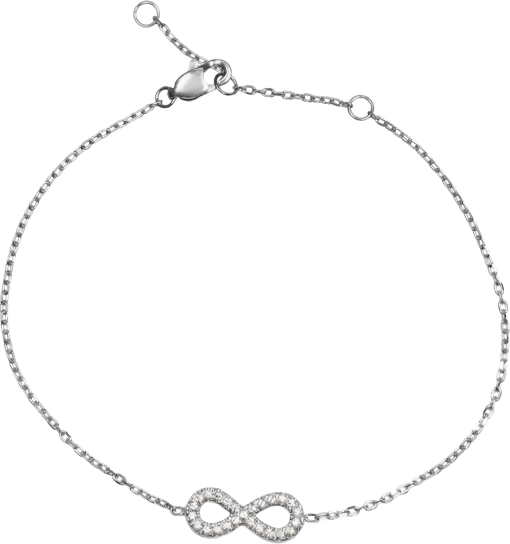 Jacques Lemans Edelstahlarmband Infinity Unendlichkeitsschleife, mit Zirkonia (synth)