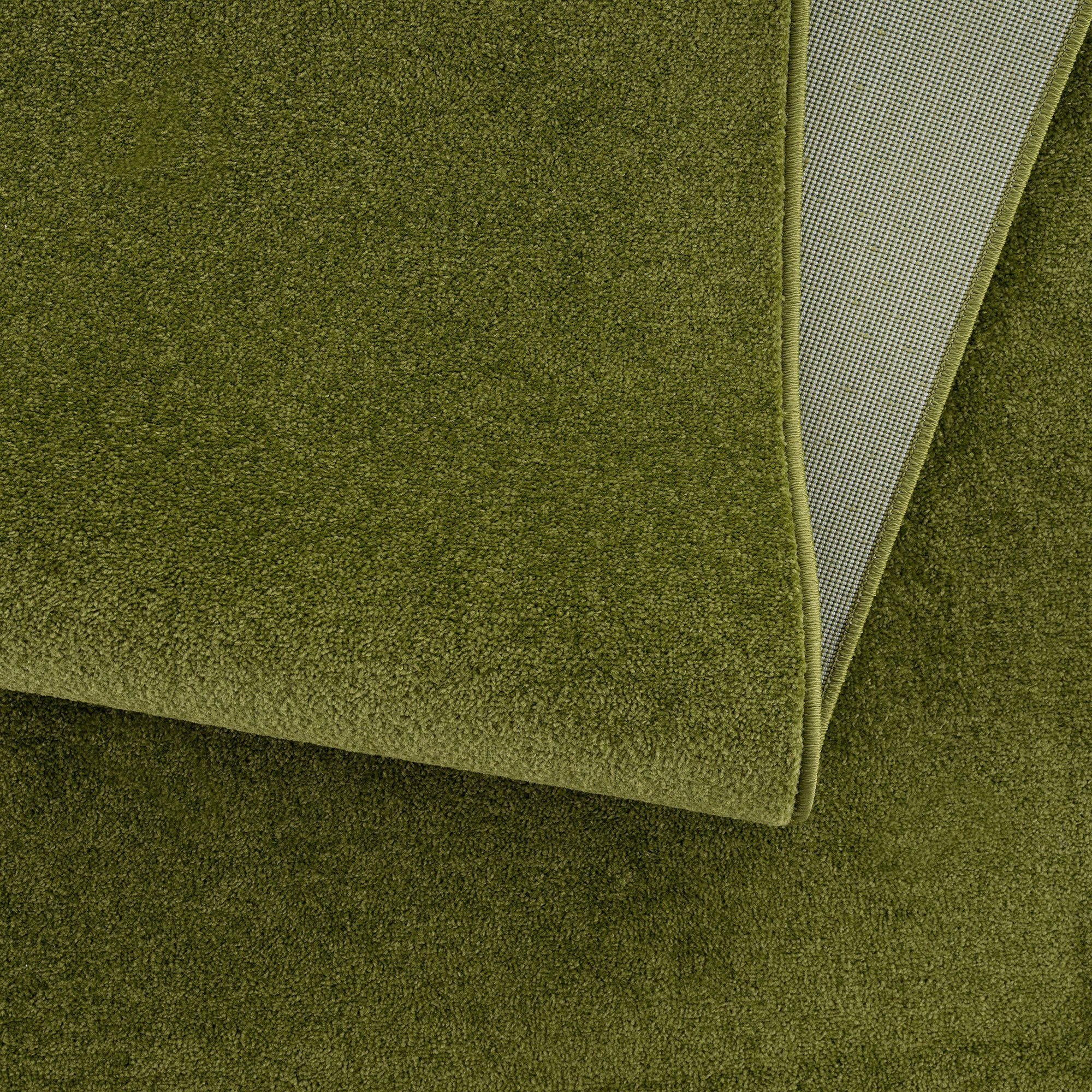 Teppich Uni, Sanat, rechteckig, Höhe: Farbauswahl mm, 13 Kurzflorteppich, große robuster grün