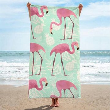 Ecarla pln Strandtuch Pink Flamingo Vintage XL Badetuch, mikrofaser, 70x150 cm