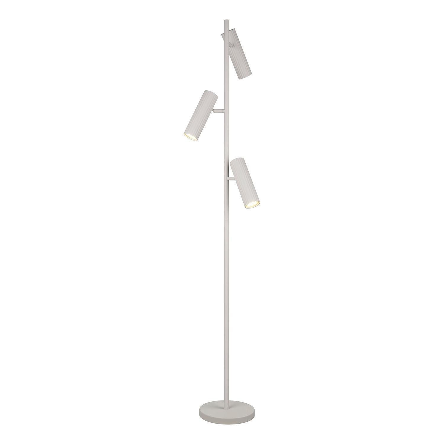 TRIO Leuchten Stehlampe SOKA, 3-flammig, Grau, Metall, ohne Leuchtmittel, verstellbare Lampenschirme, Ø 22 x H 150 cm