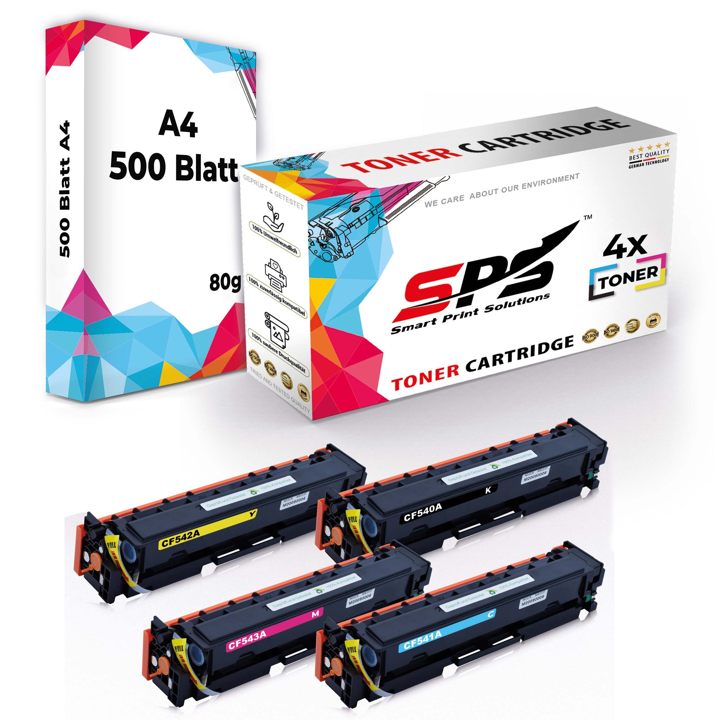 SPS Tonerkartusche Druckerpapier A4 + 4x Multipack Set Kompatibel für HP Color Laserjet, (5er Set)