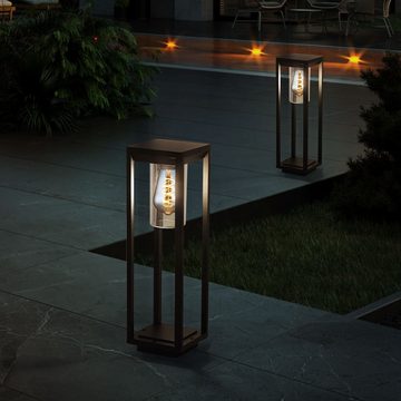 etc-shop LED Außen-Stehlampe, Leuchtmittel inklusive, Warmweiß, Steh Leuchte ALU Außen Beleuchtung Garten Steh Lampe