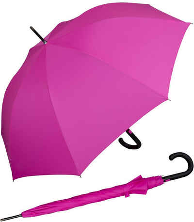 iX-brella Langregenschirm Fiberglas, XL 110 cm groß, stabil, mit Automatik, mit überschlagfähigem Dach - windproof - pink