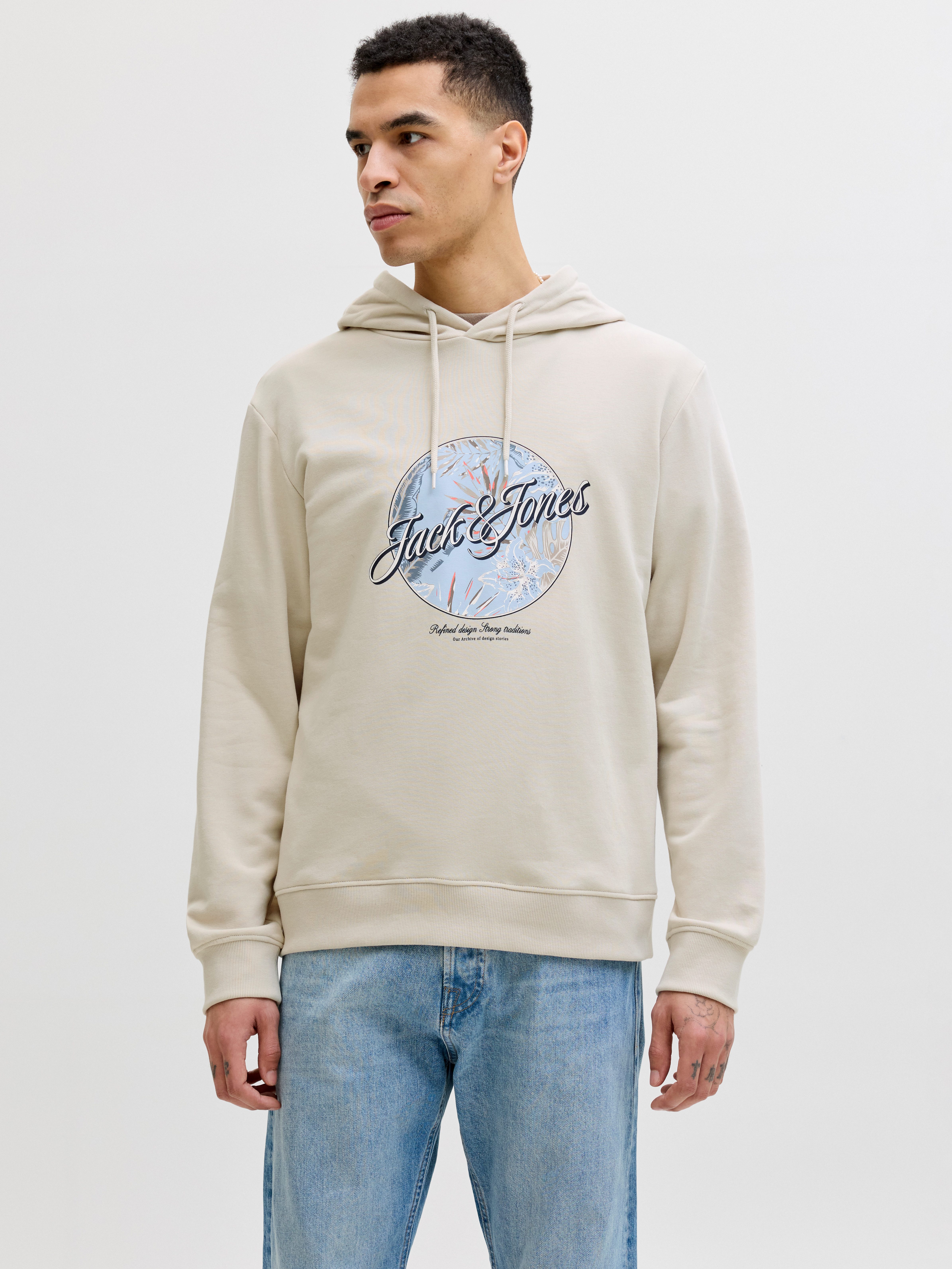 Jack & Jones Kapuzensweatshirt JJHONOLULU SHAPE SWEAT HOOD Baumwollmischung, regular fit