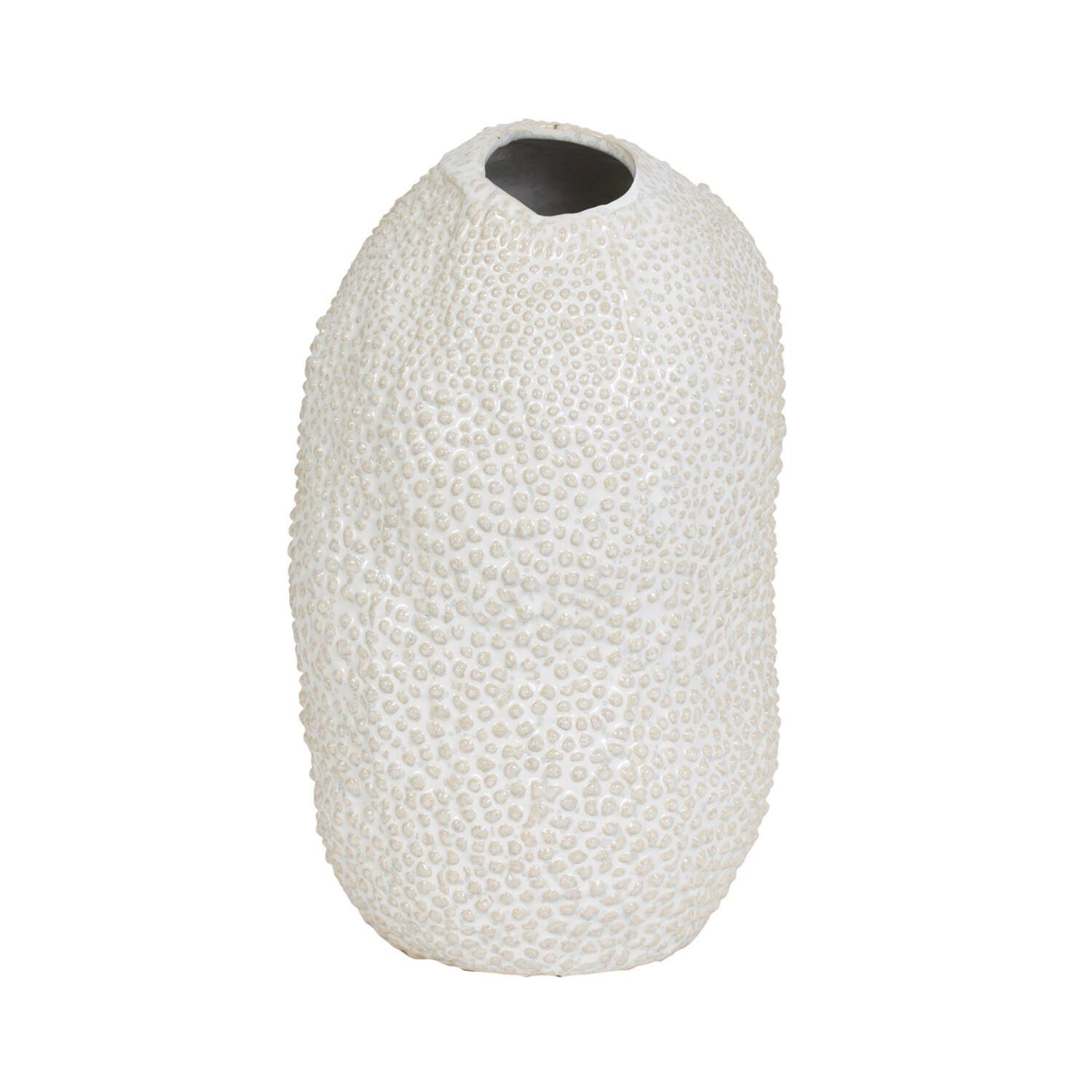 Living Ø18x28 crème-weiß & Keramik Dekovase Light Vase Living cm KYANA & Light