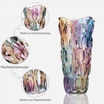 FELIXLEO Dekovase Unbreakable Flower Glass Vase 2.4lb 9.5inch Sparkle Bohemian Style (1 St)