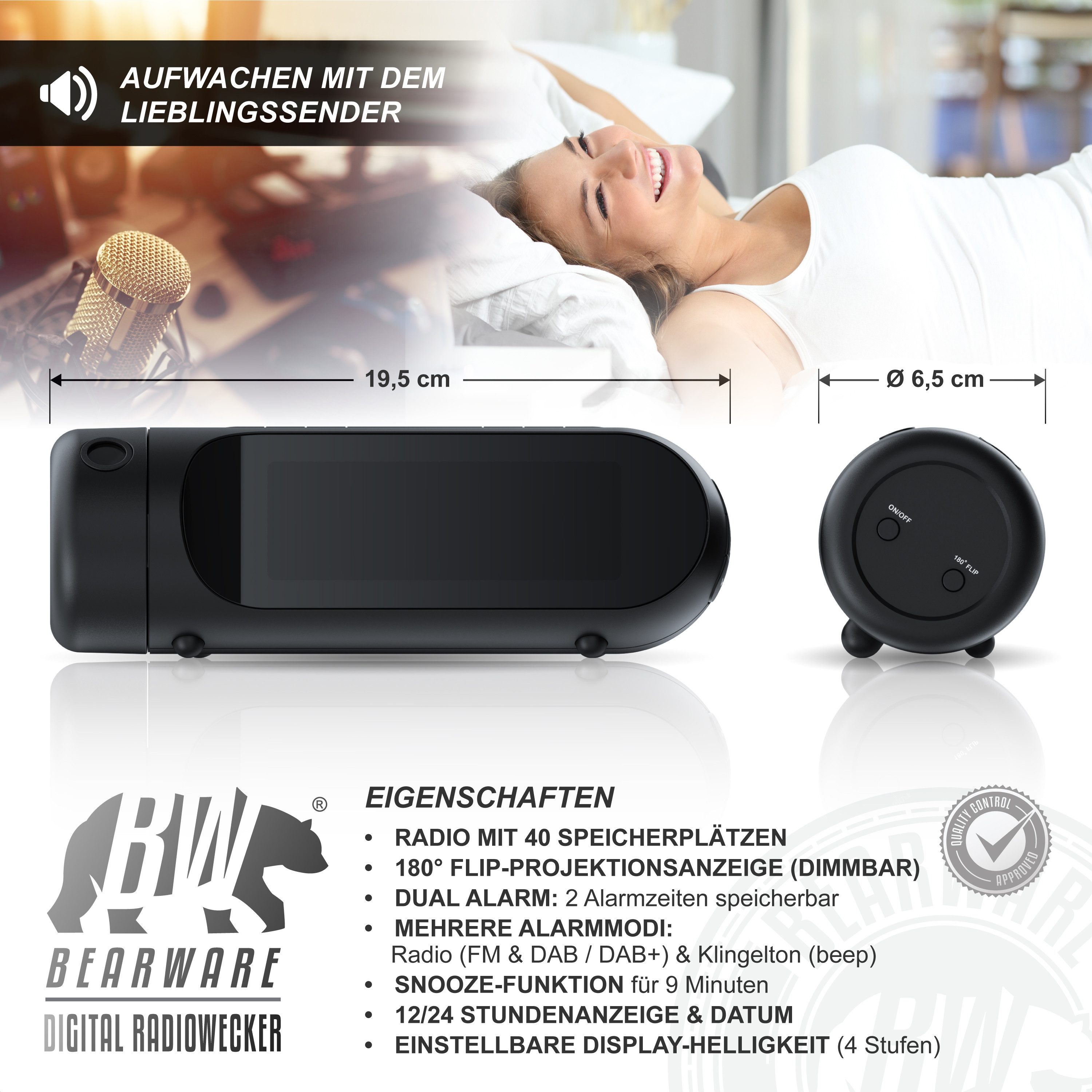 BEARWARE Radiowecker Projektionswecker mit DAB+ Radio, günstig online kaufen