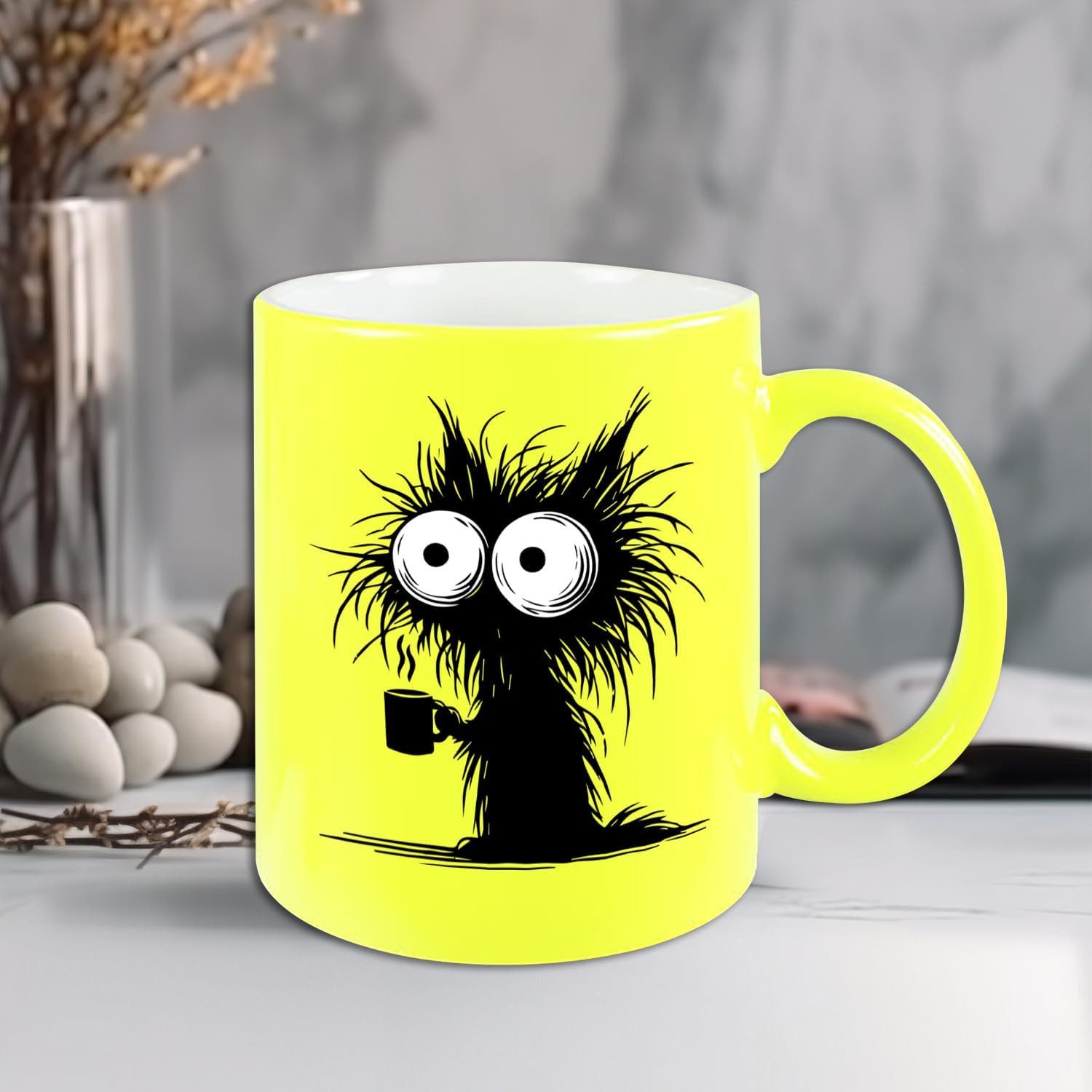 Hustling Sharks Tasse Hustling Sharks® Verschiedenfarbige Neon Tassen - Ich brauch Kaffee I, 330 ml