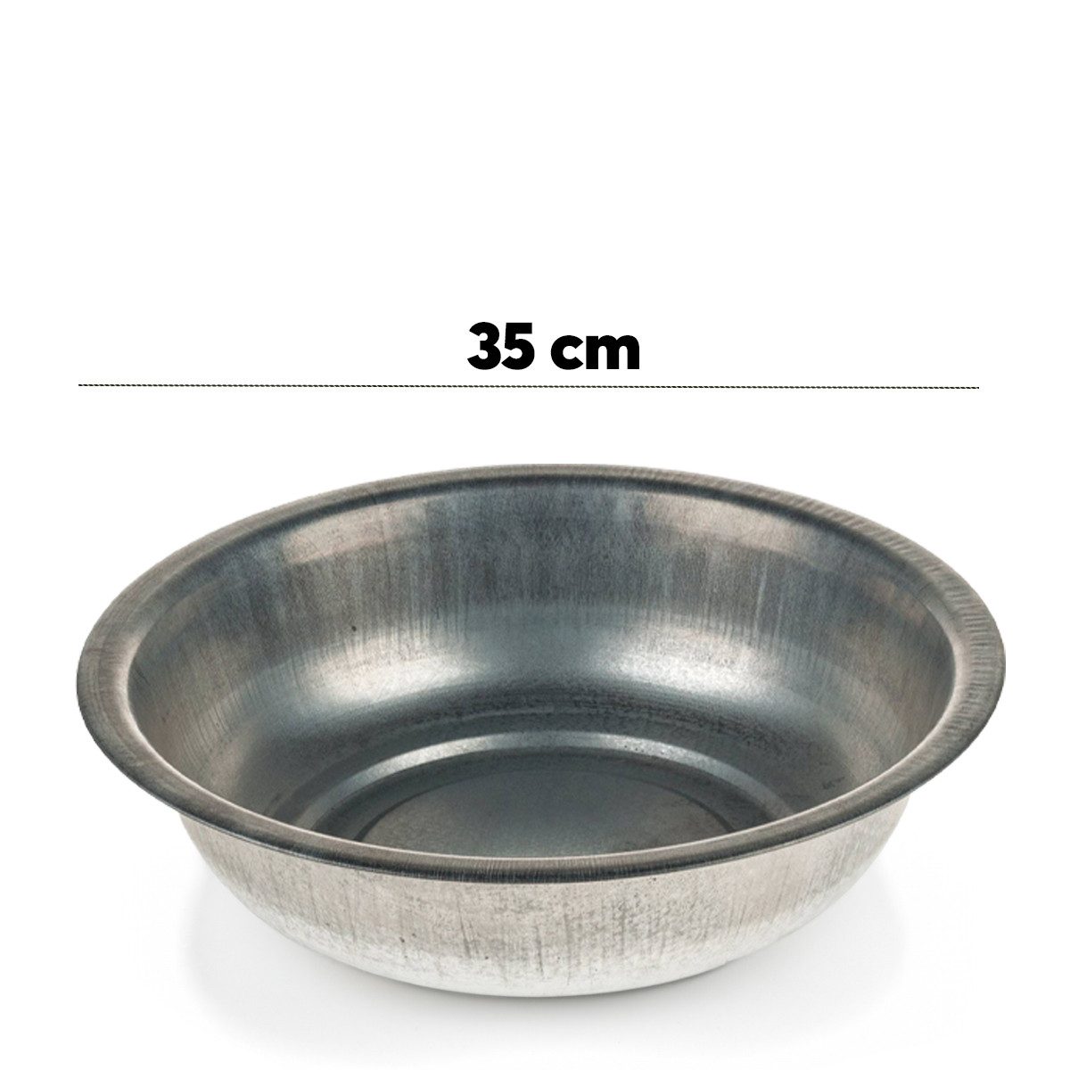 matches21 HOME & HOBBY Blumentopf Zinkwanne Zink-Schale als runde Pflanzschale Deko-Schale 35 x 8,5 cm (1 St), Metall-Schale als Garten Pflanzkübel Blumenschale für draußen