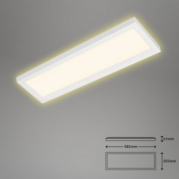 Briloner Leuchten LED Deckenleuchte 7365-016, LED fest verbaut, Warmweiß, Deckenlampe 58,2cm Hintergrundlicht 22W 3000K