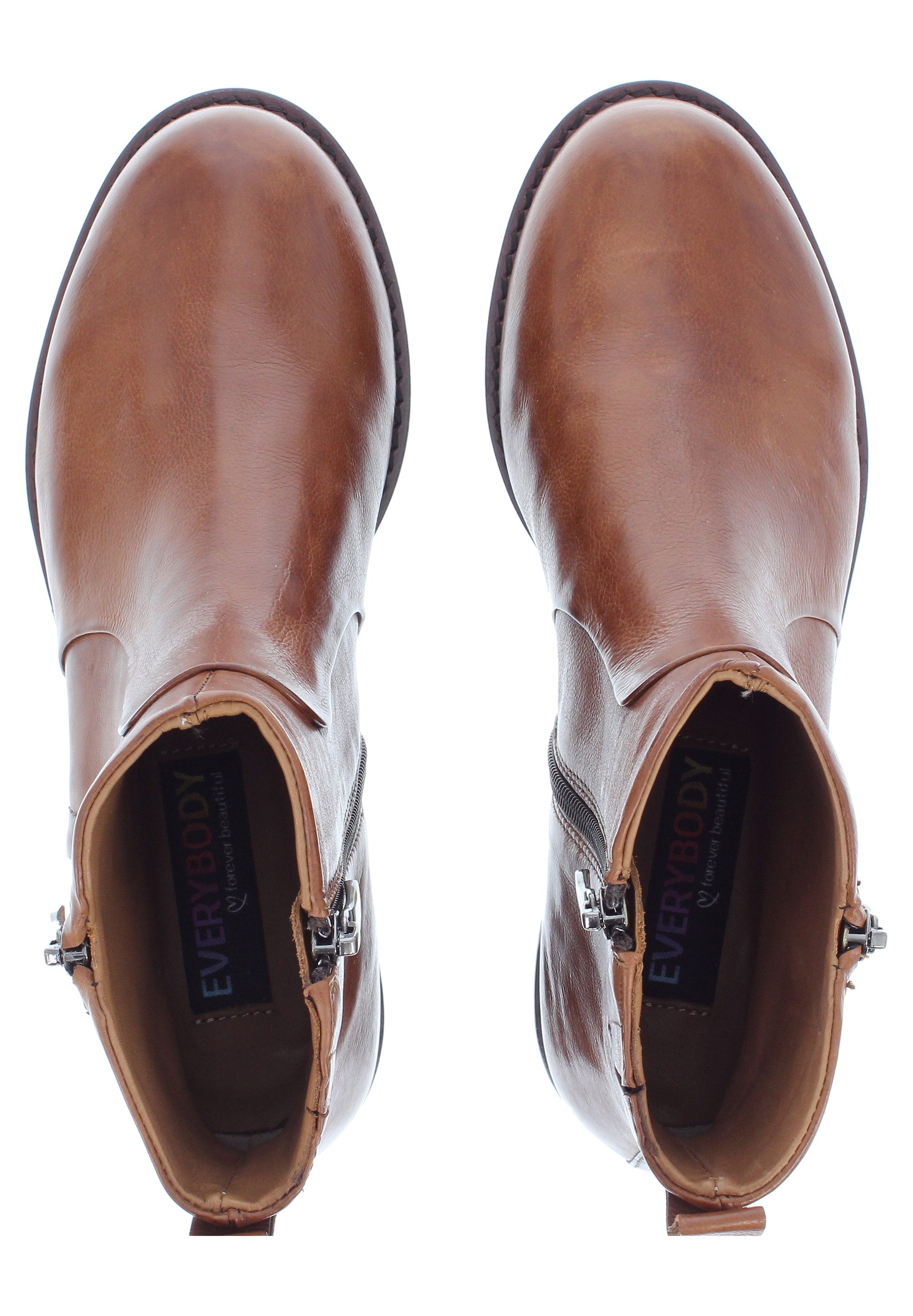 Everybody AYUNA - Coole Echtleder Stiefelette Lederfutter Schlupfstiefel