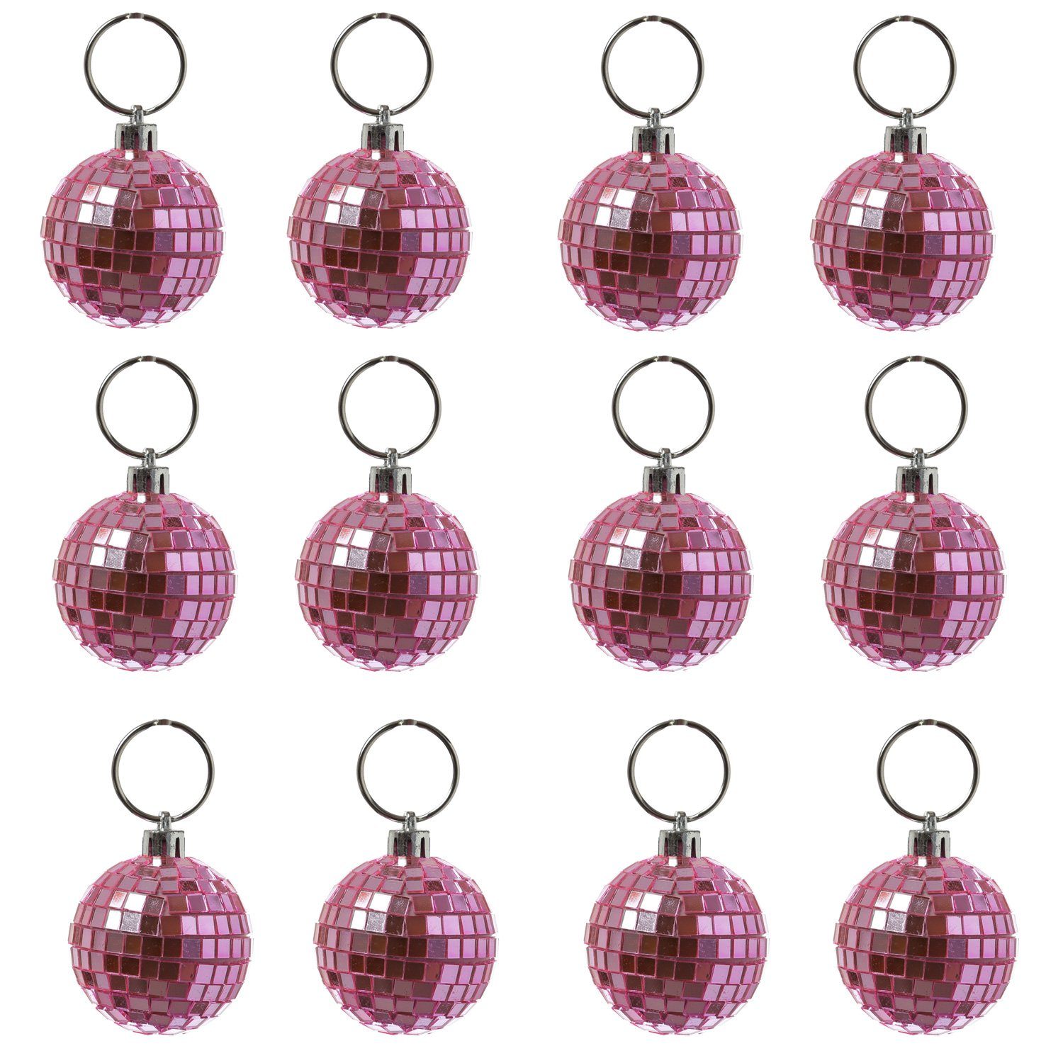 Christbaumschmuck Weihnachtsbaumschmuck Discokugel Spiegelkugel Baumkugel 5cm rosa 12St.