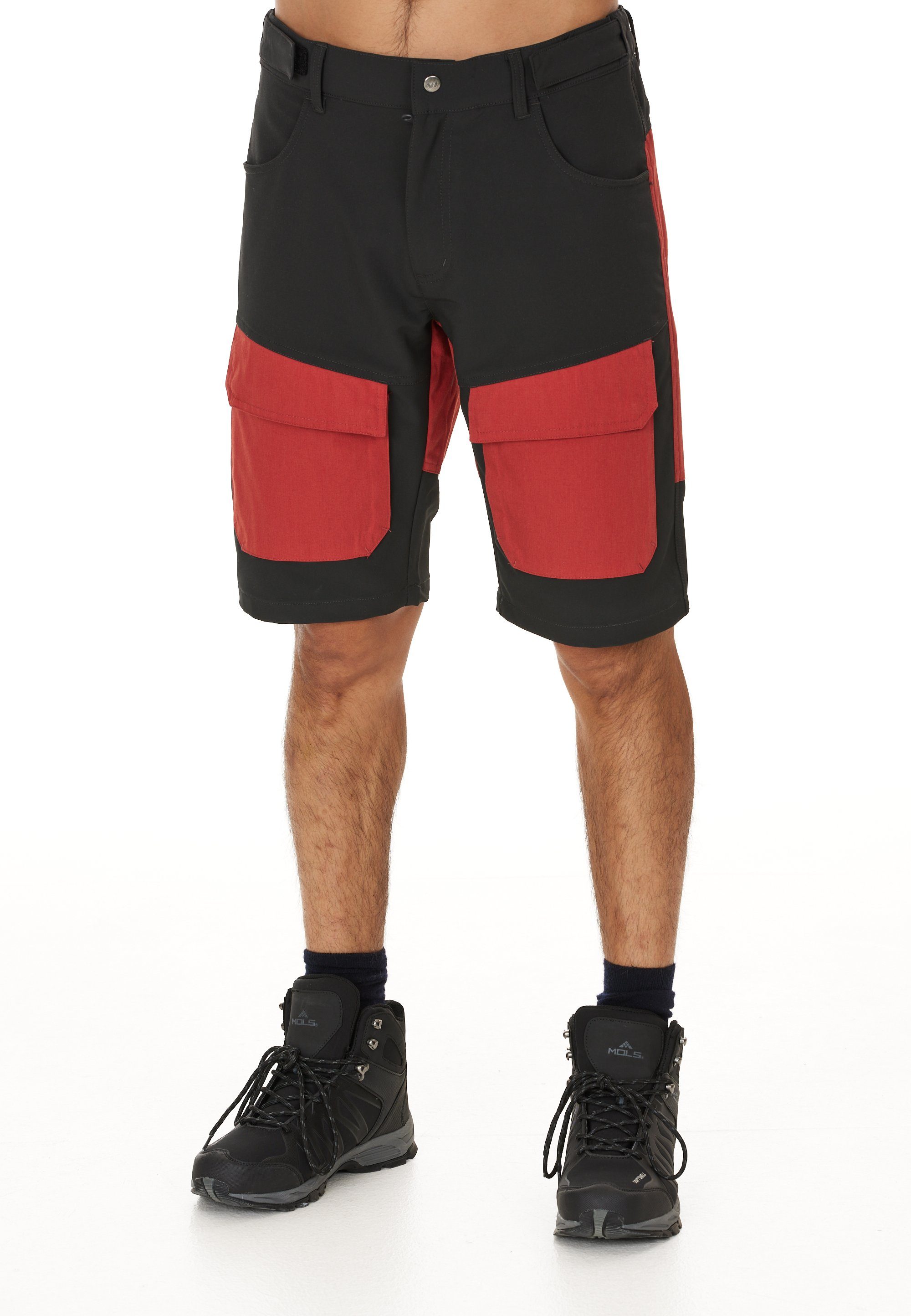 WHISTLER Shorts ERIC mit Funktionsstretch schwarz-rot atmungsaktivem