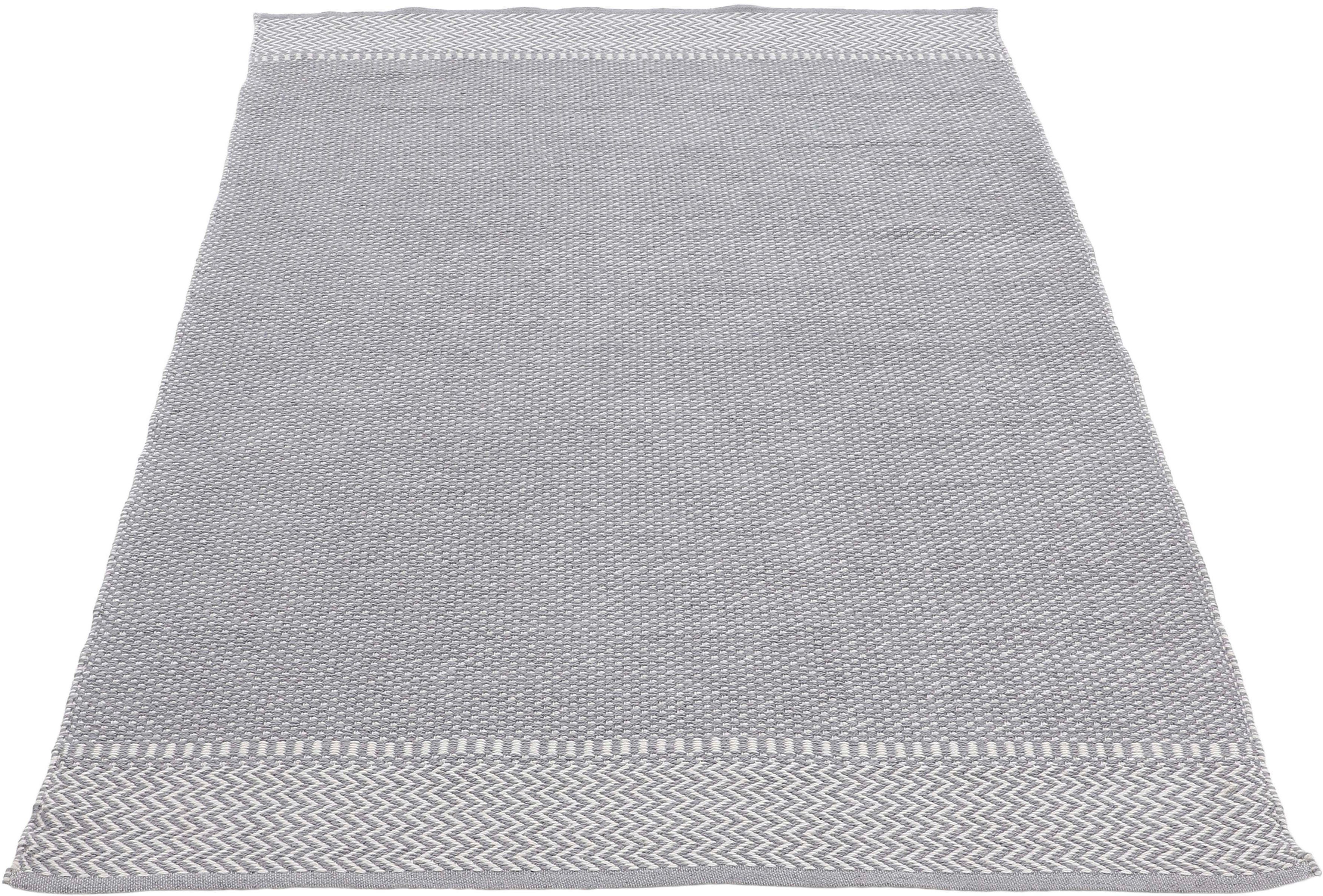 Teppich Frida 205, carpetfine, Optik (PET), recyceltem grau mm, Material Höhe: rechteckig, Wendeteppich, 100% 7 Flachgewebe, Sisal