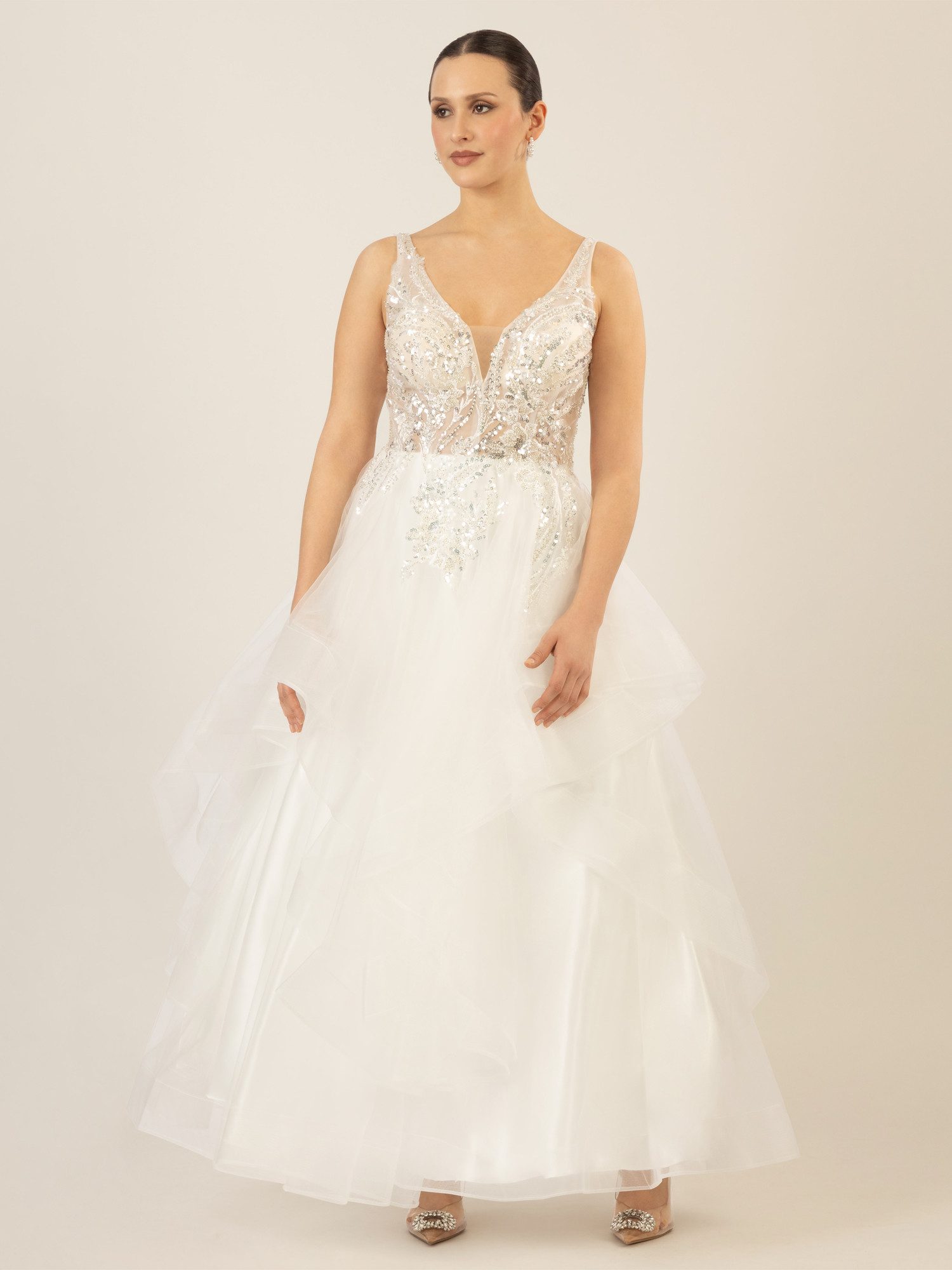 Apart Abendkleid mit aufwendig besticktem Tüll günstig online kaufen