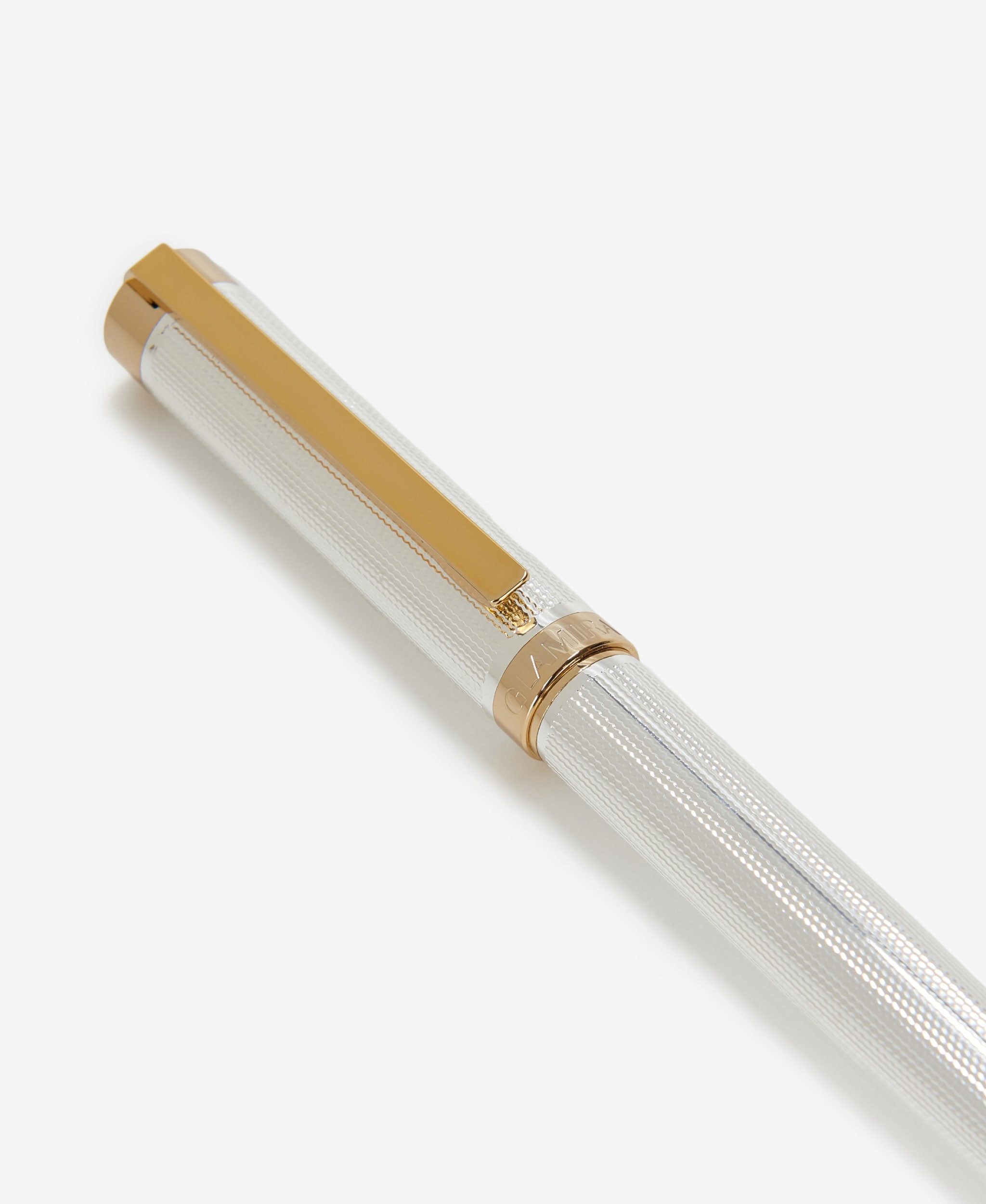 GLAMIRA Kugelschreiber Kugelschreiber - Silber mit Gravur, (1-tlg), graviertes silbernes Messinggehäuse, Stahlclip