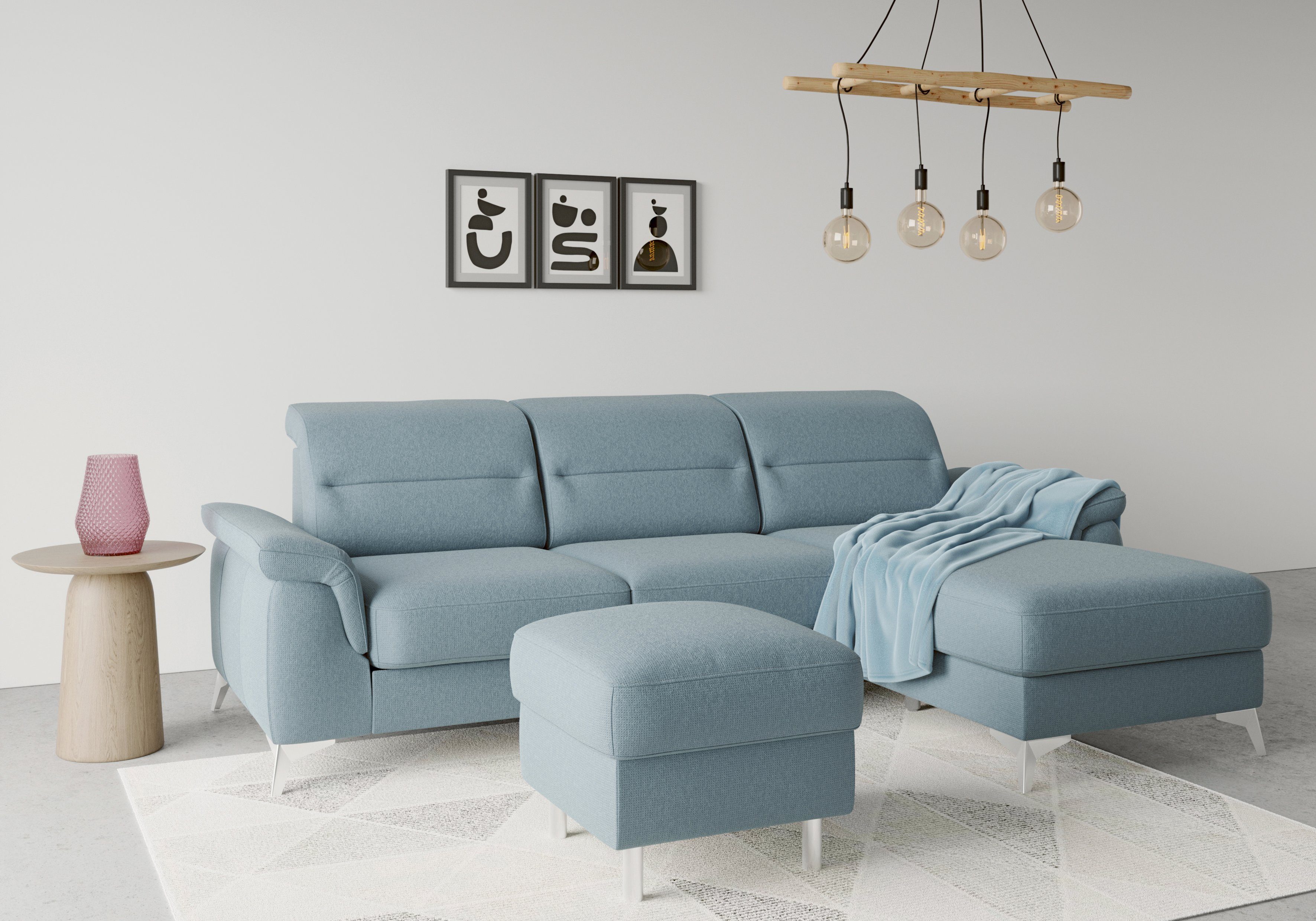 sit&more Ecksofa Sinatra, mit Recamiere, Armteilfunktion mit und optinal Kopfteilverstellung