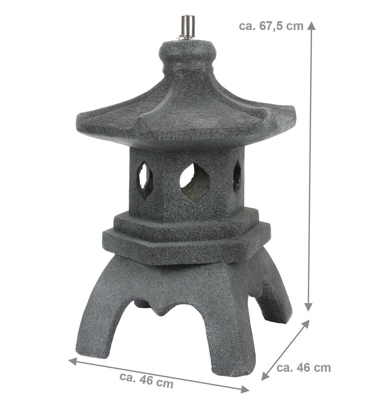 Bubble-Store Gartenfigur Japanische Pagode, (Gartenfigur Skulptur), Pagode Laterne Öllampe asiatischer Tempel in Steinoptik