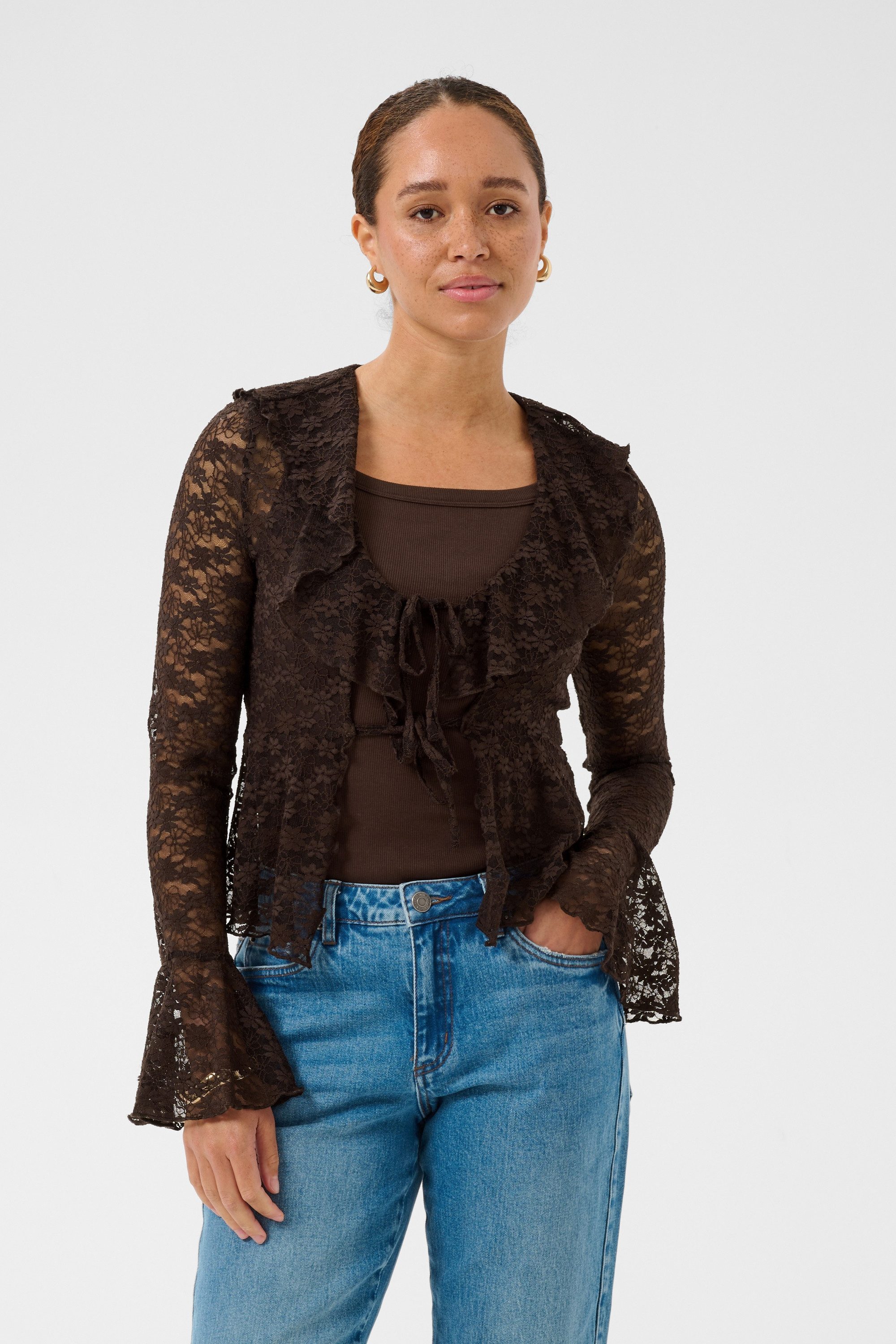 Langarmbluse Bluse langarm KAviccy
