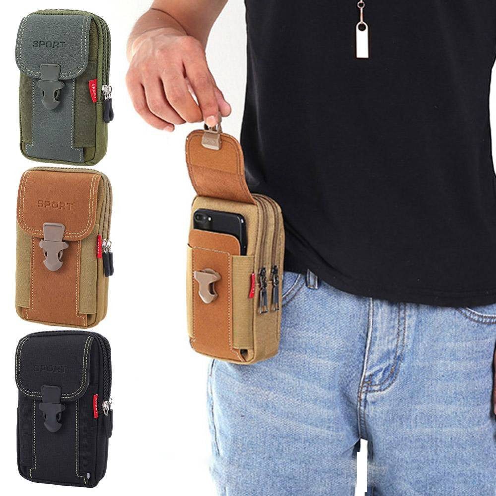 Blusmart Handyhülle Multifunktionale Herren-Bauchtasche mit Gürtelschlaufe Handy-Hüfttasche, Robust und wasserdicht, Nylon-Hüfttasche für Outdoor-Handys – Bild 2 von 5