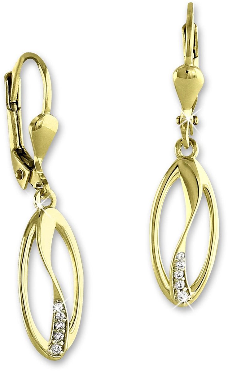 GoldDream Paar Ohrhänger GoldDream Ellipse Ohrringe Zirkonia 333 (Ohrhänger günstig online kaufen