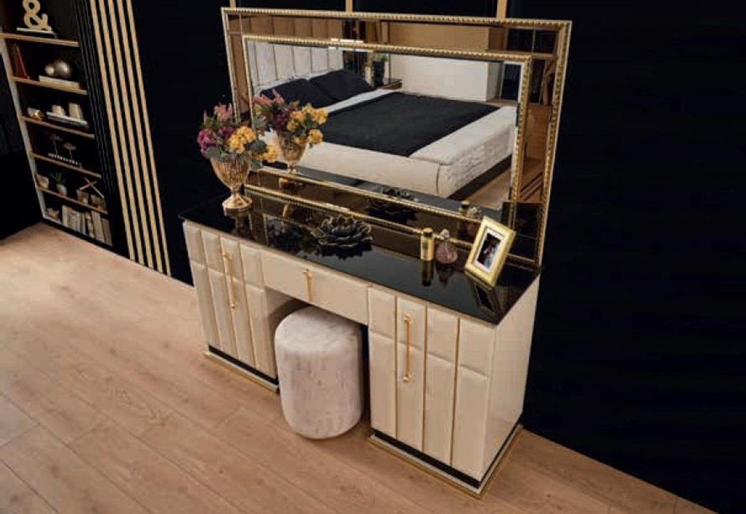JVmoebel Schlafzimmer-Set Bett Nachttisch 5 Europa Design Luxus in tlg Spiegel), Modern Schlafzimmer mit Nachttische/Kleiderschrank/Schminktisch Set Bett/2х Made (5-St., Sofort