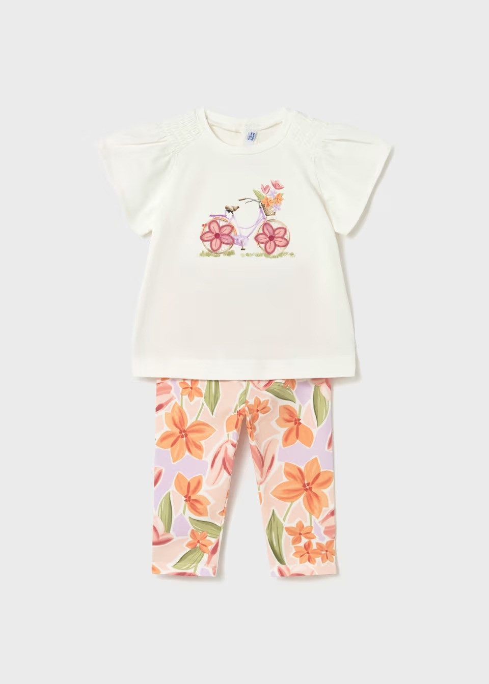 Mayoral Shirt & Leggings Baby Set aus T-Shirt und Leggings mit Blumenprint, rosa (1747-028)