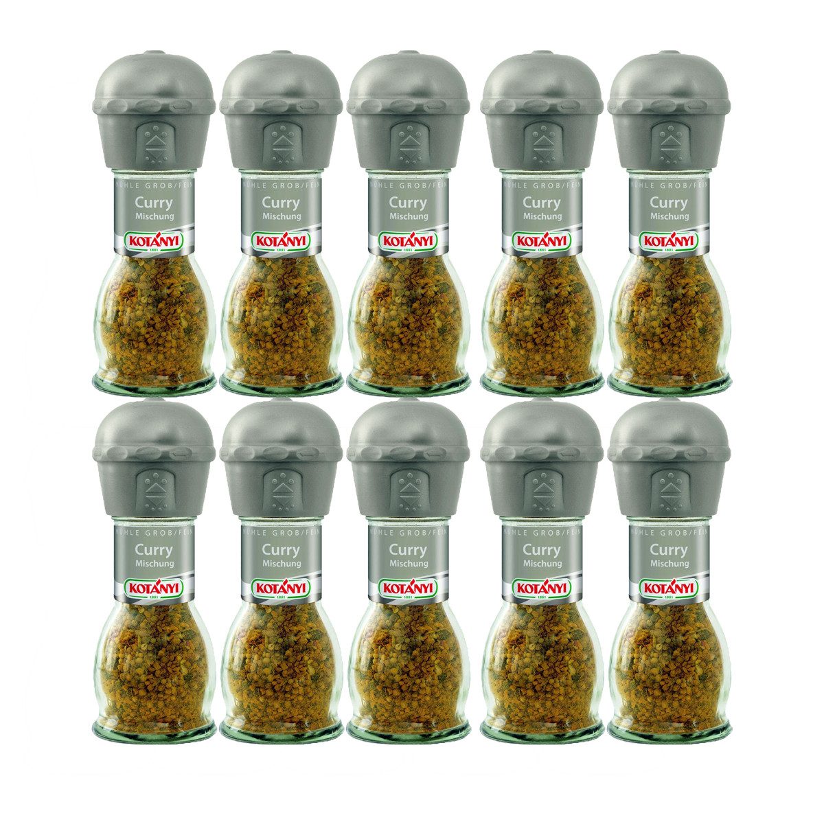 KOTANYI Gewürz, Kotanyi Curry Gewürzmühle raffiniert pikant würzig 45g 10er Pack