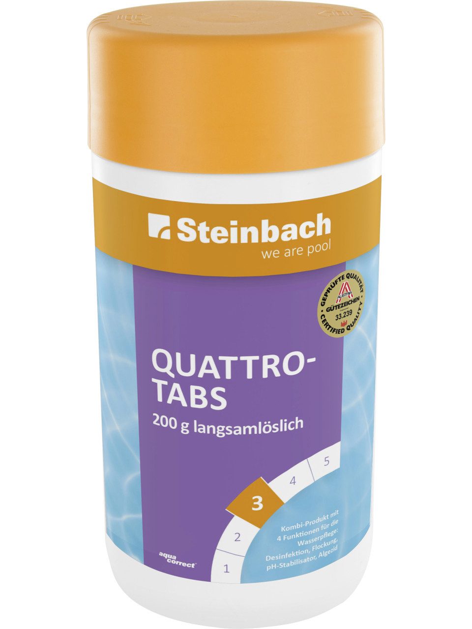 Steinbach Pool Poolpflege STEINBACH Poolpflege Quattrotabs 200g langsamlöslich, 1 Kg