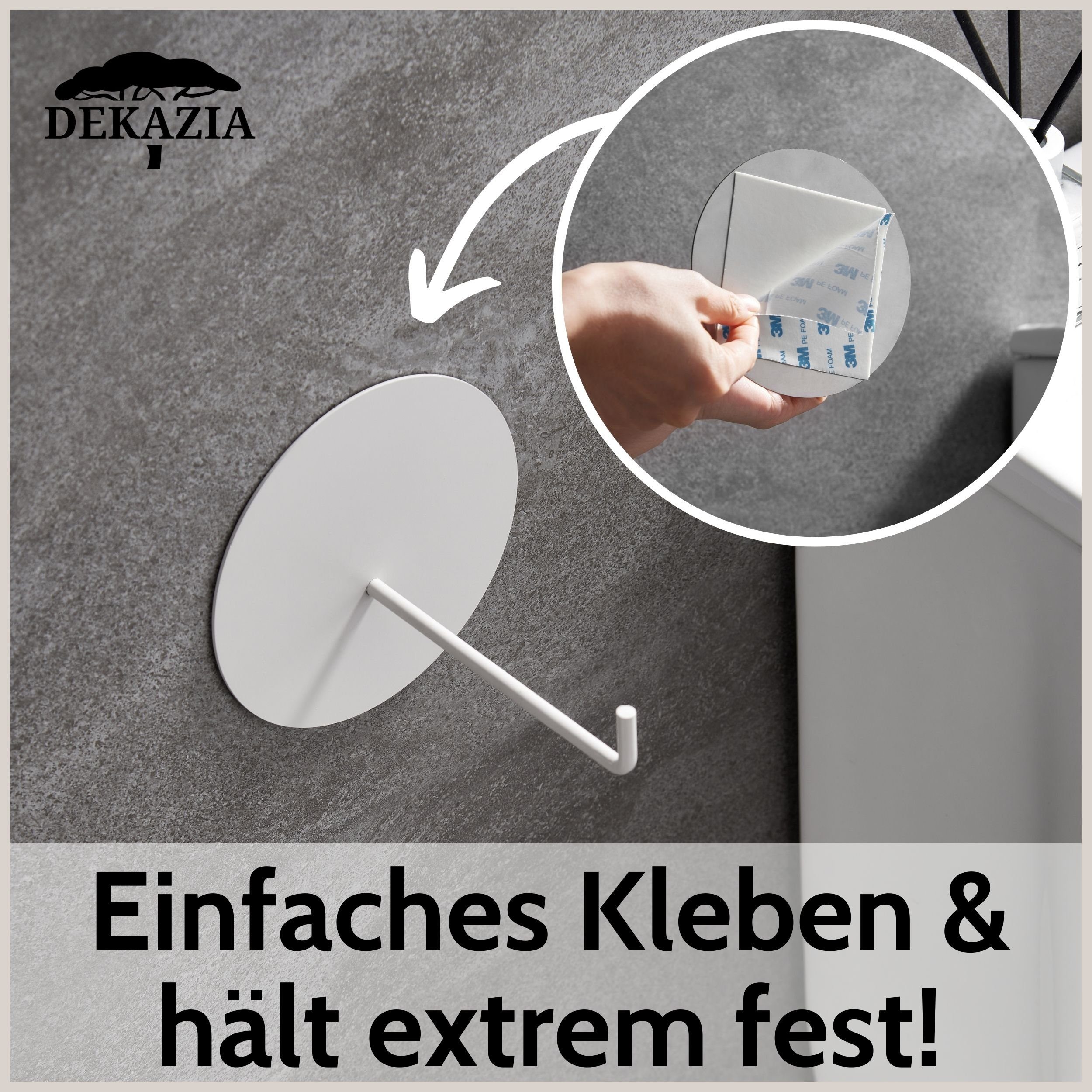 DEKAZIA Toilettenpapierhalter, Rostfreier Edelstahl, Design selbstklebend, milk-coffee Bohren, ohne Besonderes